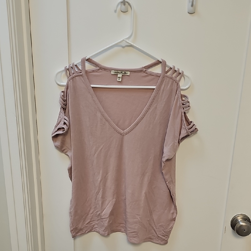 Women's Mauve Cold Shoulder Top